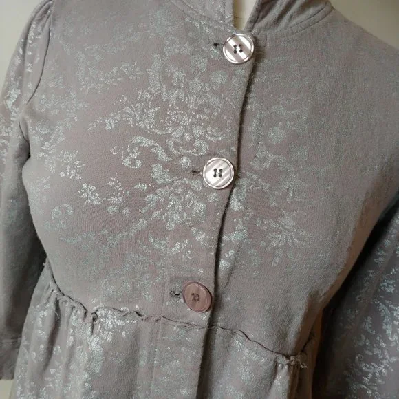 🚫SOLD🚫 Willi Smith Cotton jacket button down size Small Grey Antique Silver - Picture 11 of 12